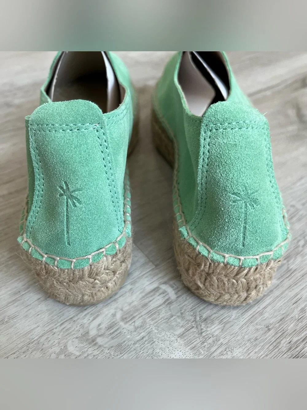 MANEBÍ Hamptons Suede Double Sole Espadrilles Shoe Pastel Mint EU 39 NIB Coastal